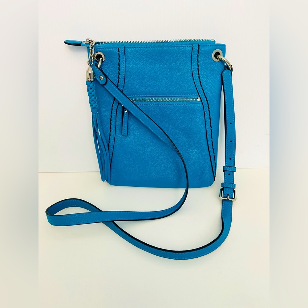 DANIER Blue Leather Crossbody Handbag Brand New